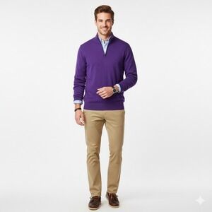 14th and Union Sweater Womens M Purple Cashmere Knit Soft Minimal Classic Preppy